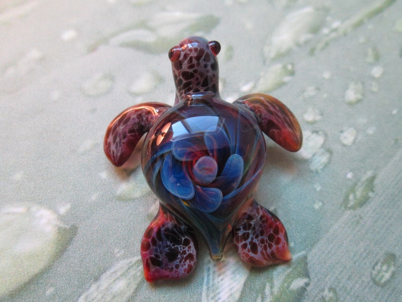 Hippie Bohemian Hemp Necklace Beach Jewelry Retro Trippy Glass Turtle Pendant Sea Turtle Glass Pendant Hemp Jewelry