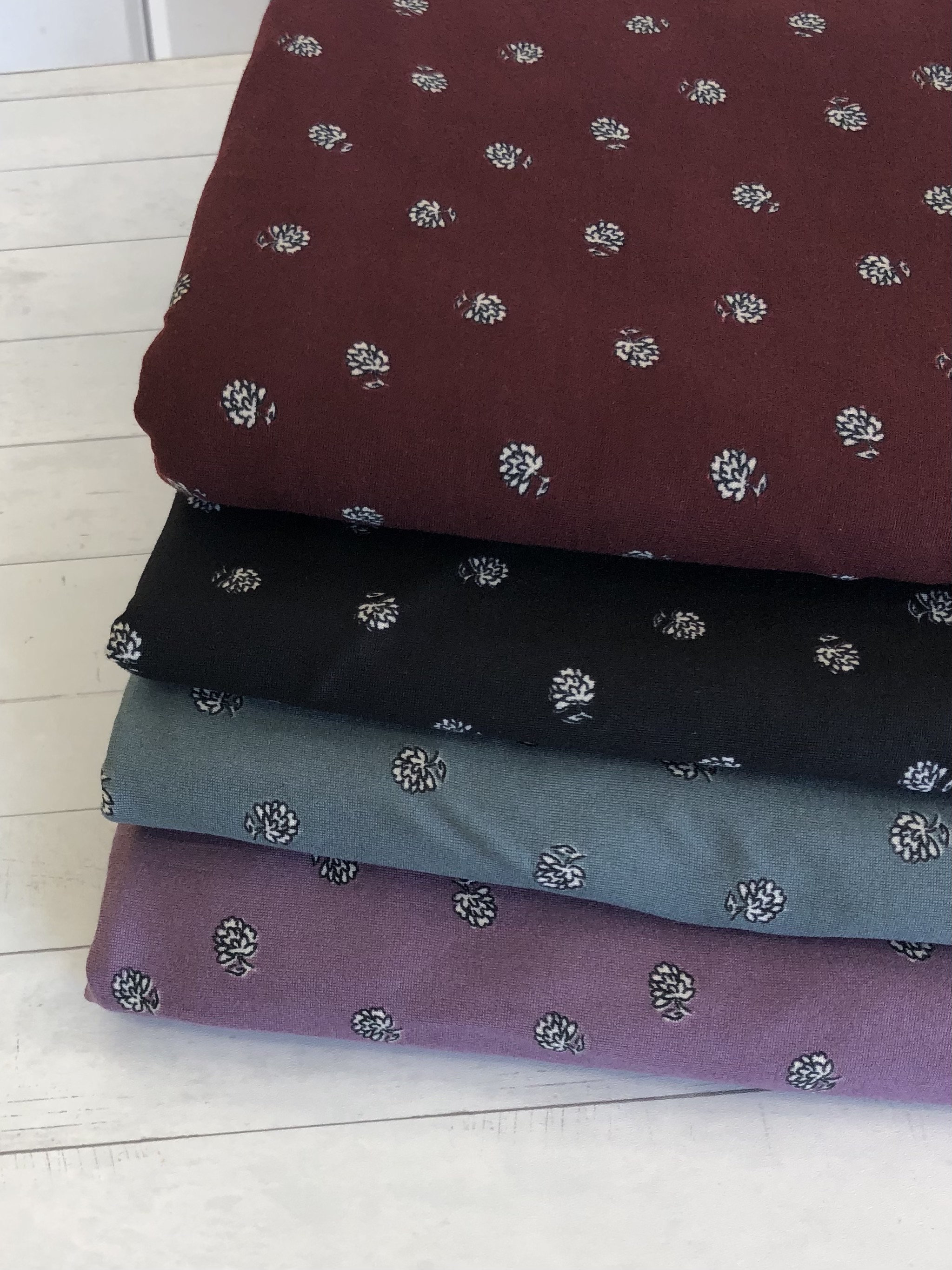 Double Brushed Vintage Florals 58/60" Wide Fabric by the Yard/Half Yard