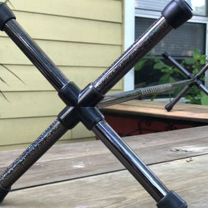 Dragon Staff - Steel Body, All Black, Goth -  Full contact spin &quot;Black Dragon&quot;  - Hoopy Frood