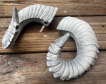 Ram Horns "Baltica” Natural Look Satyr Horns - rugged, wearable cosplay costume horns  - Goth Krampus