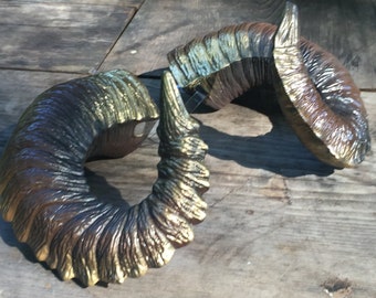 Bull - Ram Horns &quot;Taurus&quot; inspired wearable horns - natural fantasy - rugged - comfortable - Performers and Cosplay - Yes!