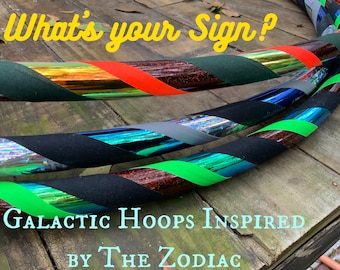 Zodiac Sign Custom Travel Hoop - Excellent Birthday Gift to beginner - height based - Designed by an Aquarius