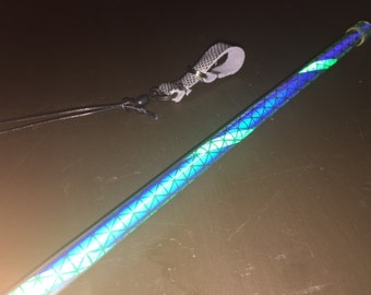 Levitation Wand "Gaia" - Highly Reflective Glow - Green Color-Shifter Levi-Wand by: HoopY FrooD