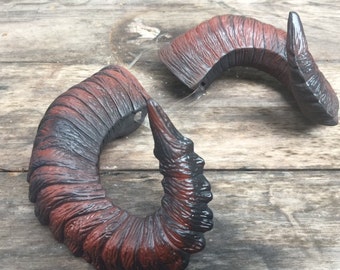 Ram Horns, &quot;Satyr&quot; a rugged and light weight natural looking cosplay horn set - Halloween & Cosplay