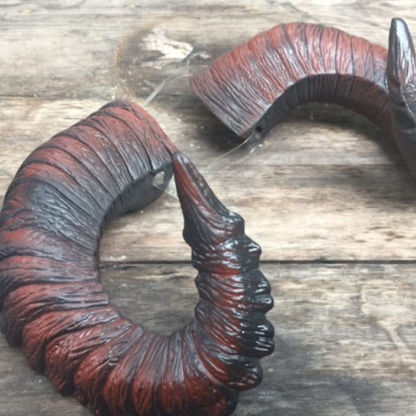 Ram Horns, "Satyr" a rugged and light weight natural looking cosplay horn set - Halloween & Cosplay
