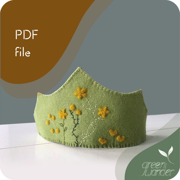 PDF pattern | work description | spring crown | make it yourself | birthday crown | flower | blossom | spring | birthday | embroidery