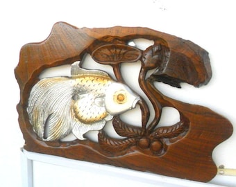 Fish - Hand Carved Khamhar Wood Hanging main image 1