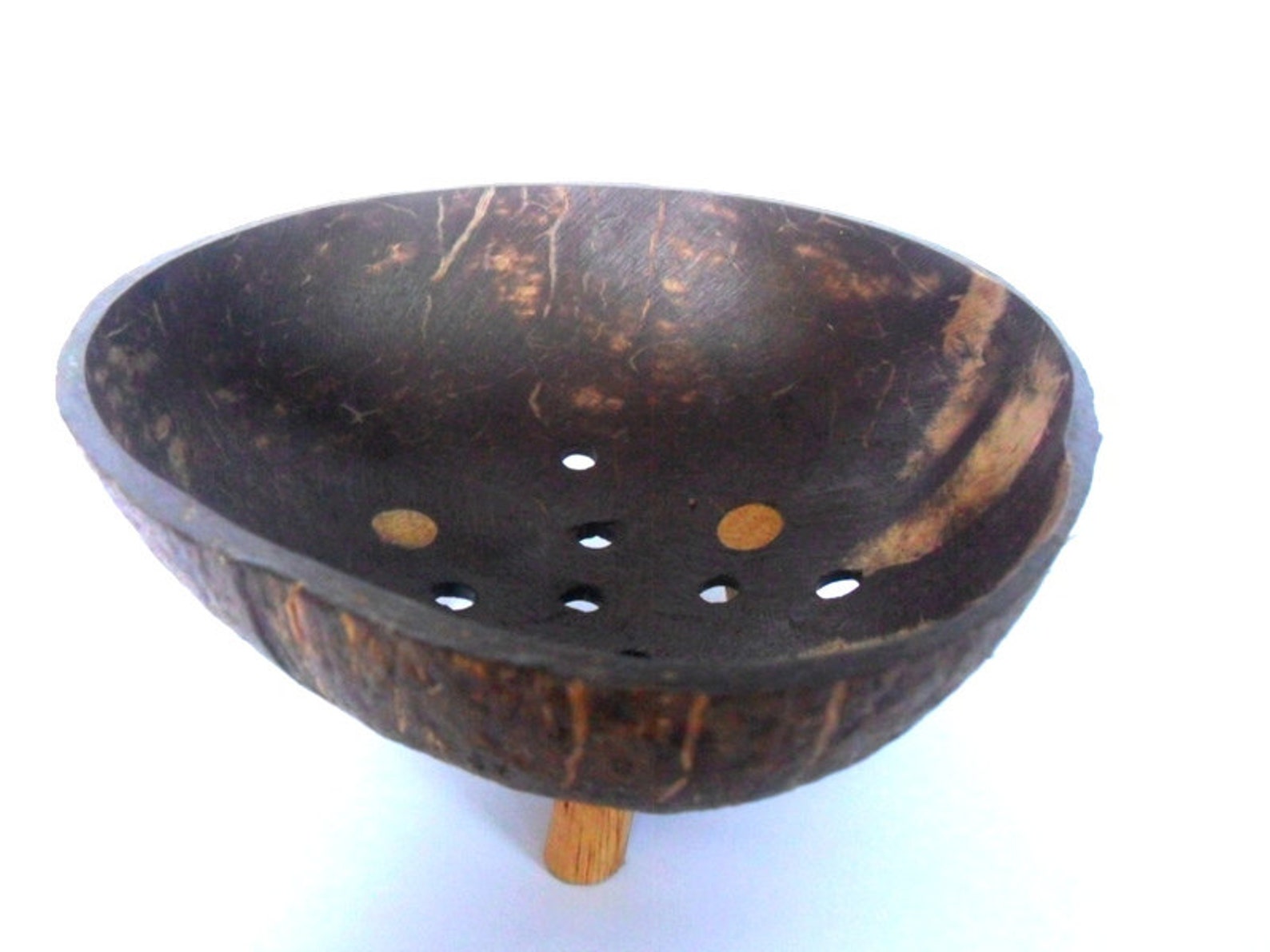 Natural Coconut Shell Soap Dish Round Bowl Hand Carved Etsy