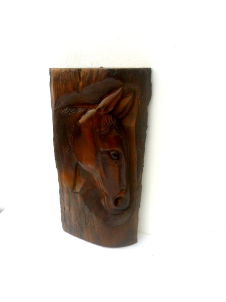 Wooden Horse Head, Wood Carving Horse, Hand Carved Horse, Rustic Horse