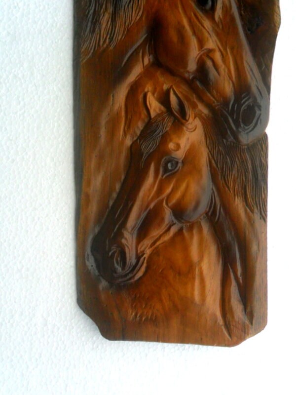 Horse Head Wood Carving Natural Teak Wood Hand Carved Horse Etsy