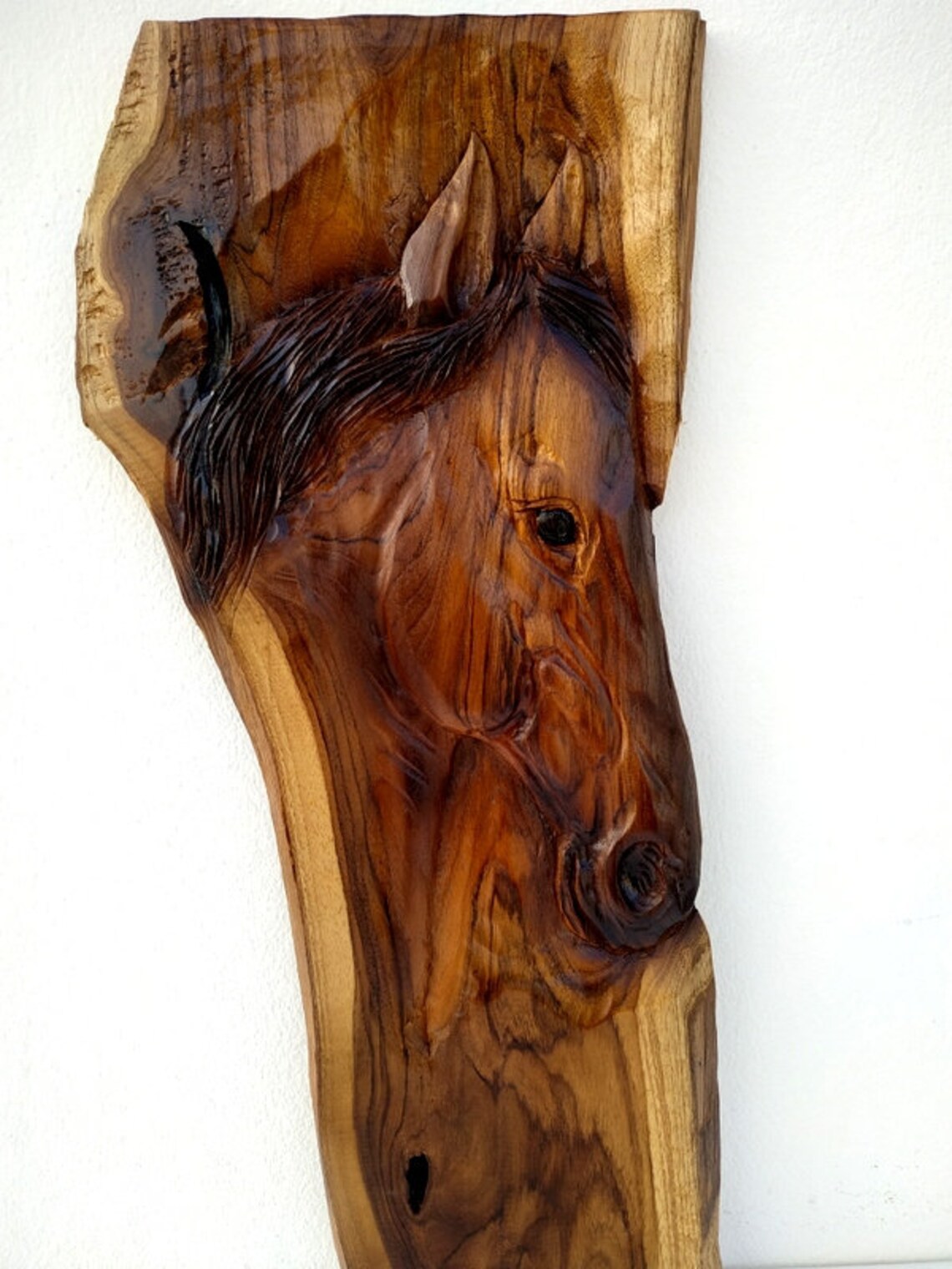Wooden Horse Wood Carving Horse Head Wall Hanging Horse Etsy