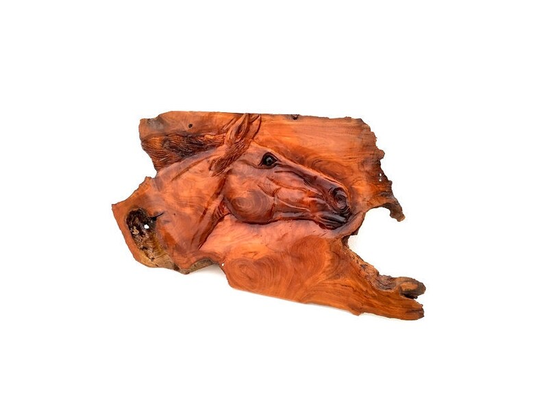 Caballo De Madera Tallado De Madera De Caballo Cabeza De Etsy