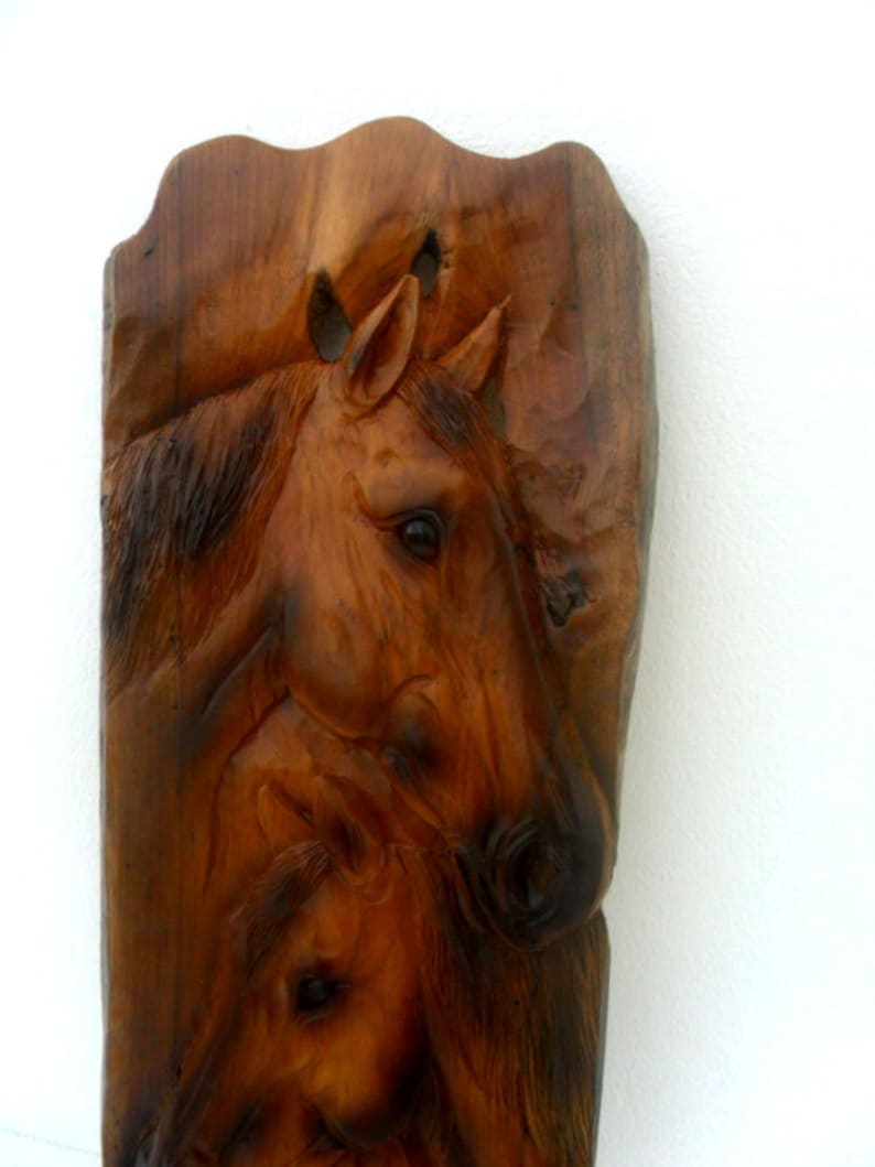 Horse Head Wood Carving Natural Teak Wood Hand Carved Horse Etsy