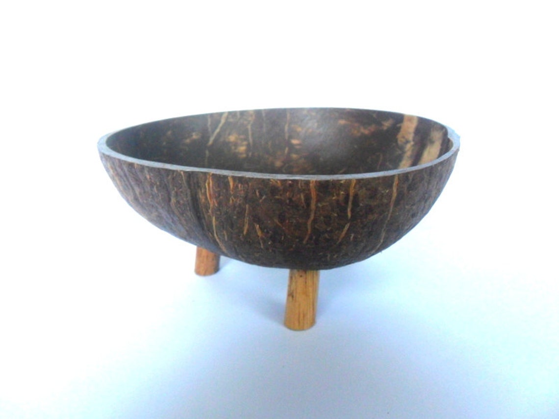 Natural Coconut Shell Soap Dish Round Bowl Hand Carved Etsy