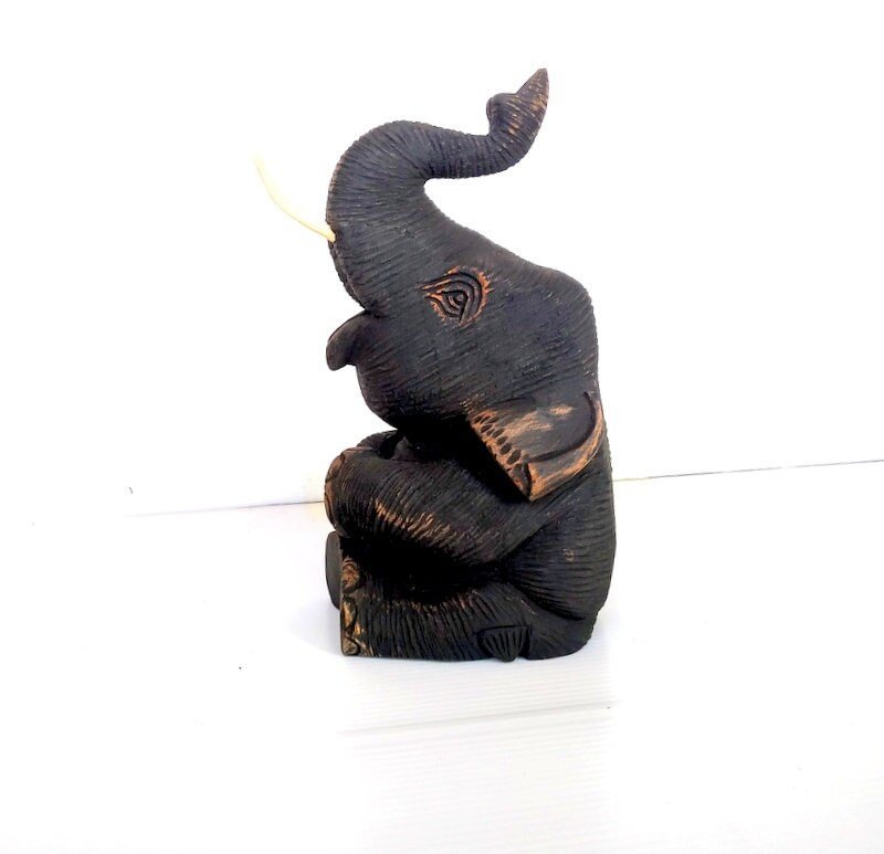 Wooden Elephant Elephant Statue Hand Carved Elephant Art Etsy Israel