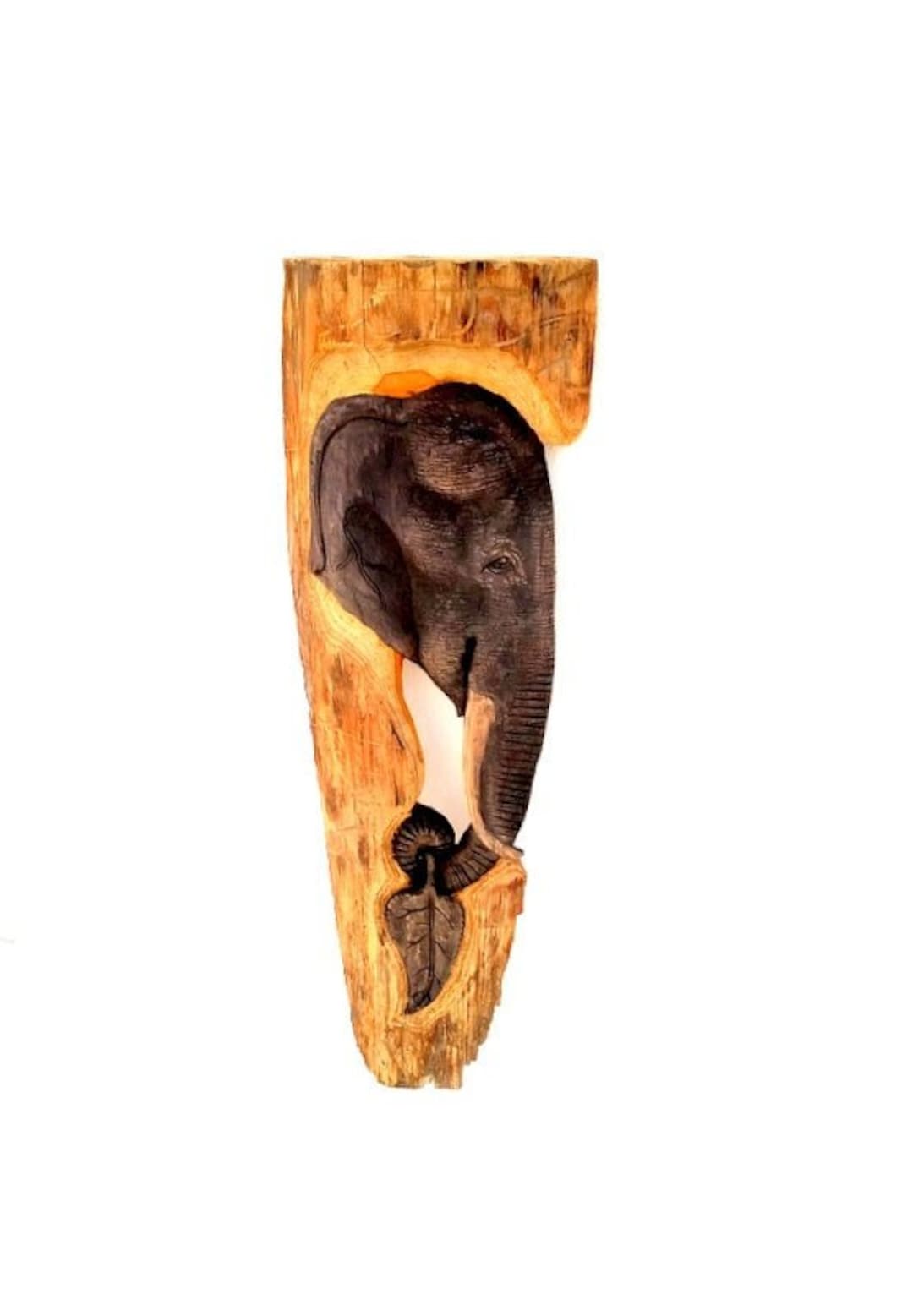 Hand Carved Elephant, Wooden Elephant, Elephant Statue, Wood Carving ...