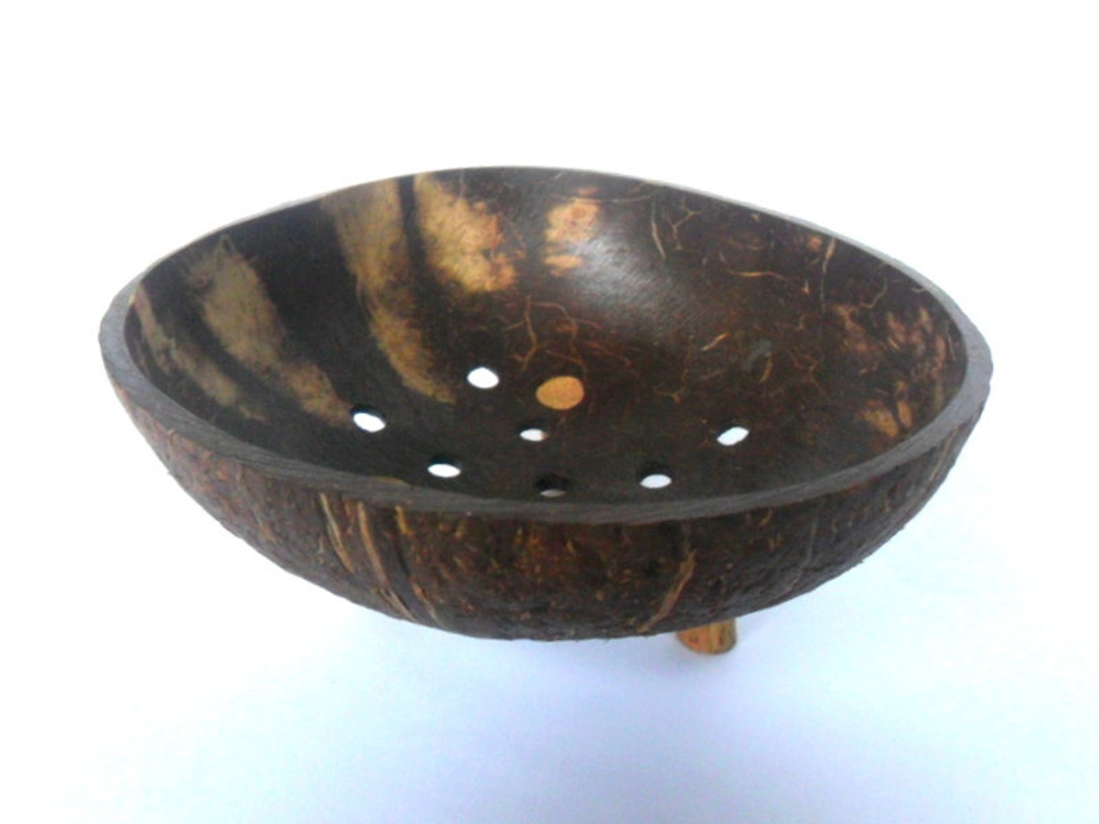 Natural Coconut Shell Soap Dish Round Bowl Hand Carved Etsy