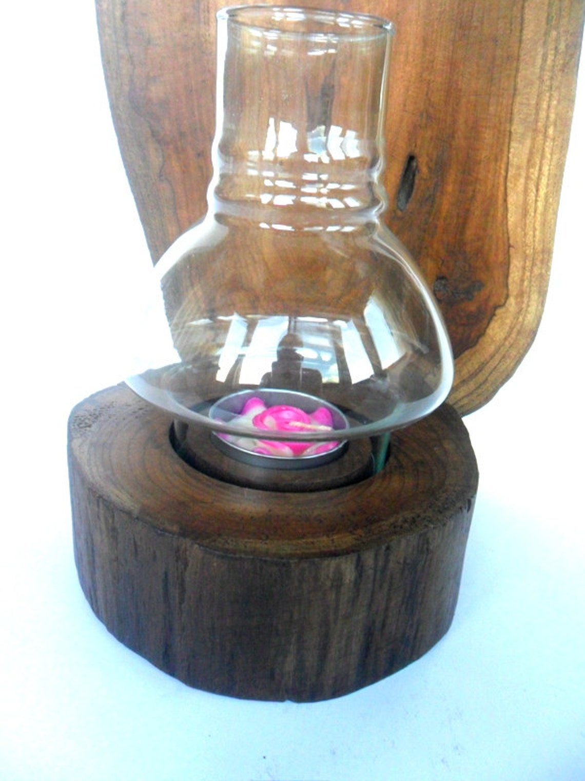 Natural Rustic Wood Tea Light Candle Holder Driftwood Teak Wood With