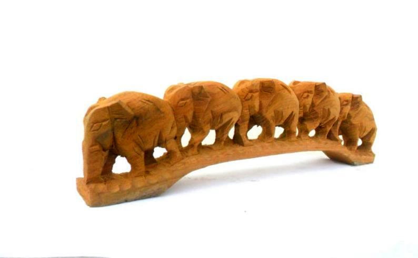 Hand Carved Elephant Wood Carving Elephants Natural Teak Wood Etsy