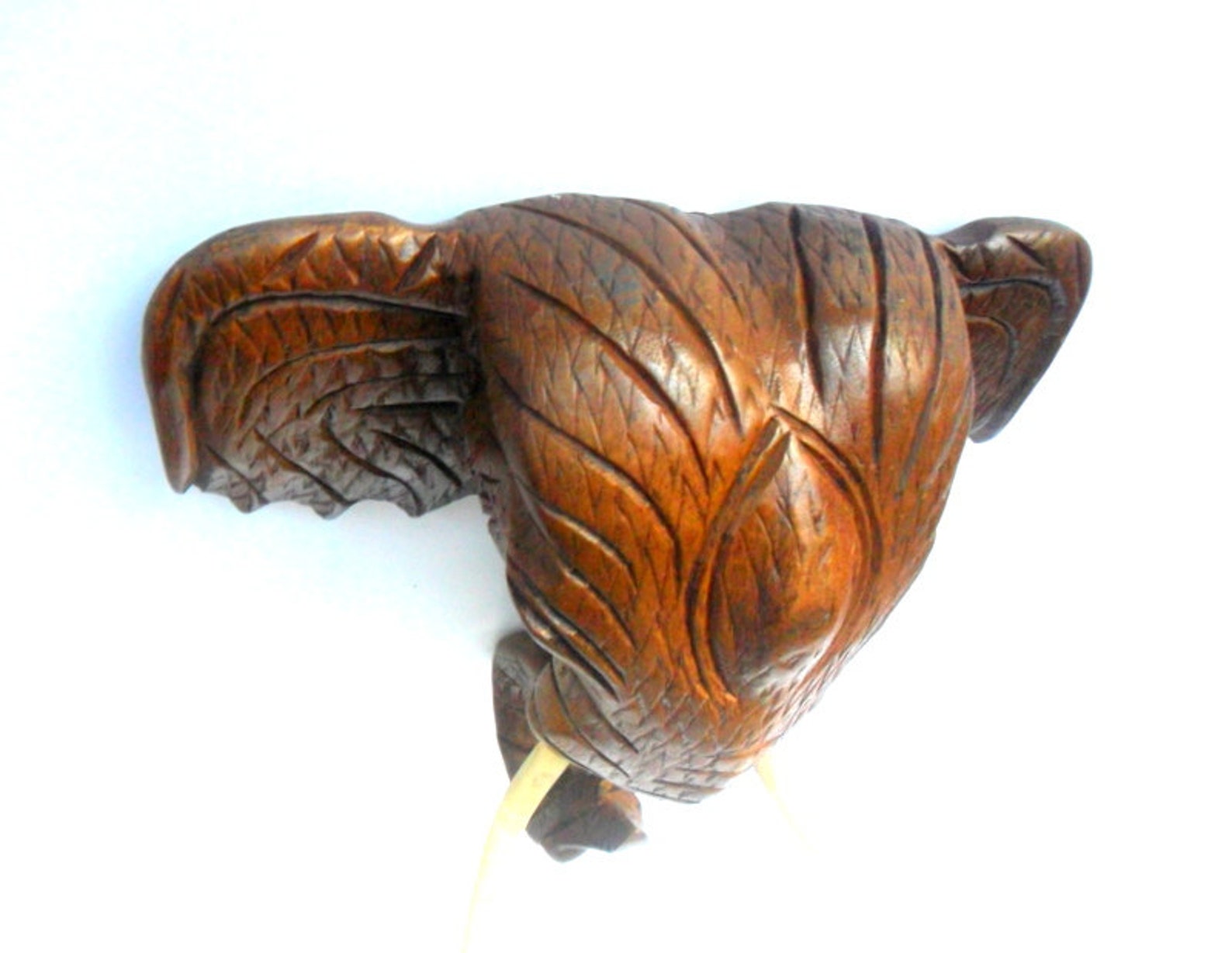 Wooden Elephant Head, Wood Carving Elephant Head, Wall Hanging Elephant