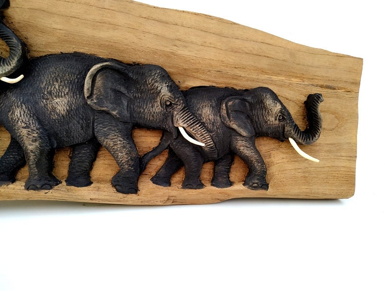 木彫りの大きい象チーク材 【公式通販】