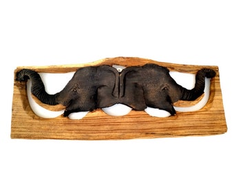 Hand Carved Elephant, Wooden Elephant, Elephant Statue, Wood Carving Elephant, Driftwood Elephant, Home Decor, Wall Hanging, Gift