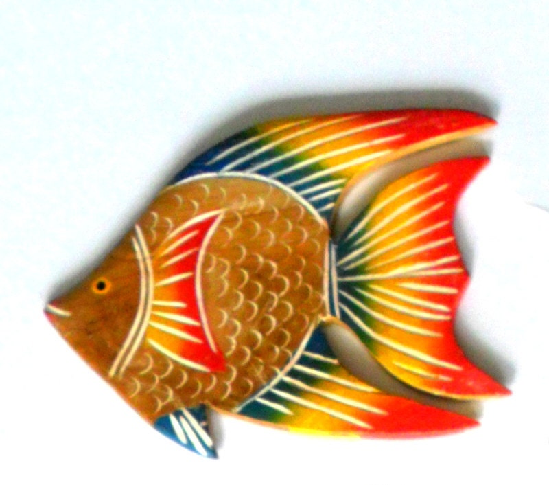 Wooden Fish Fish Decor Fish Decor Wall Multicolor Fish Etsy