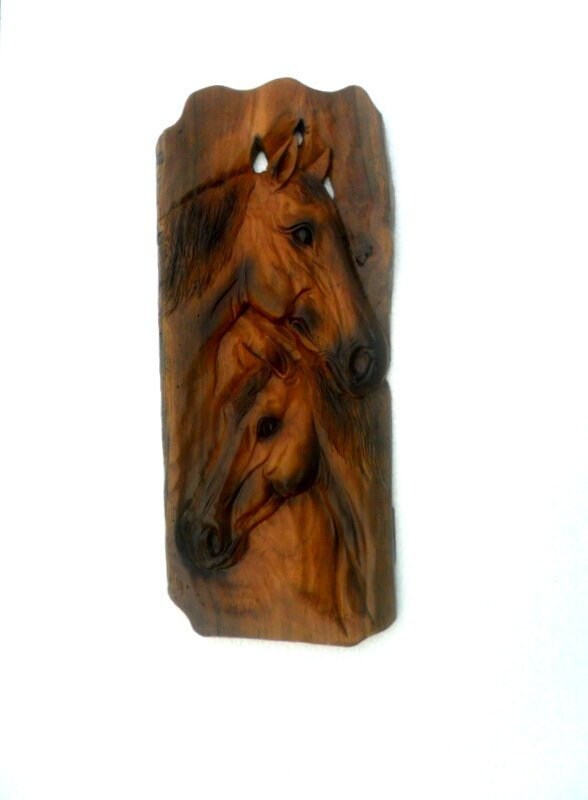 Horse Head Wood Carving Natural Teak Wood Hand Carved Horse Etsy