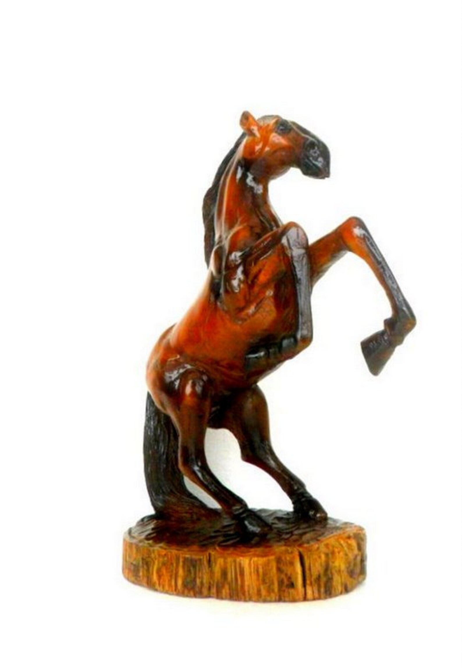 Wood Carving Horse Hand Carved Horse Natural Teak Wood Wild Etsy