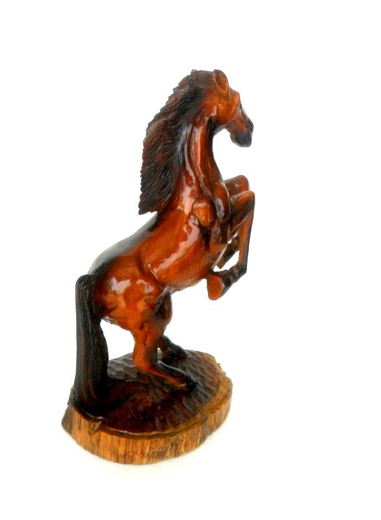 Wood Carving Horse Hand Carved Horse Natural Teak Wood Wild Etsy