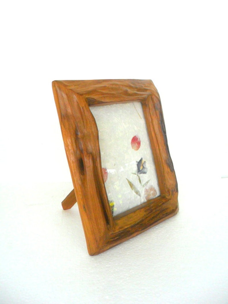 Rustic Teak Wood Photo Frame With Glass Wall Hanging / Stand Natural
