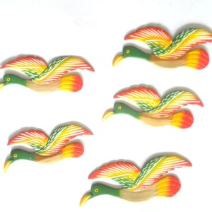 Wooden Bird, Seagull Birds Decor, Egret Birds wall decor, Color Birds, Wall Decor, Wood Carving Birds, Wall Hanging Art, Set Of Five Birds