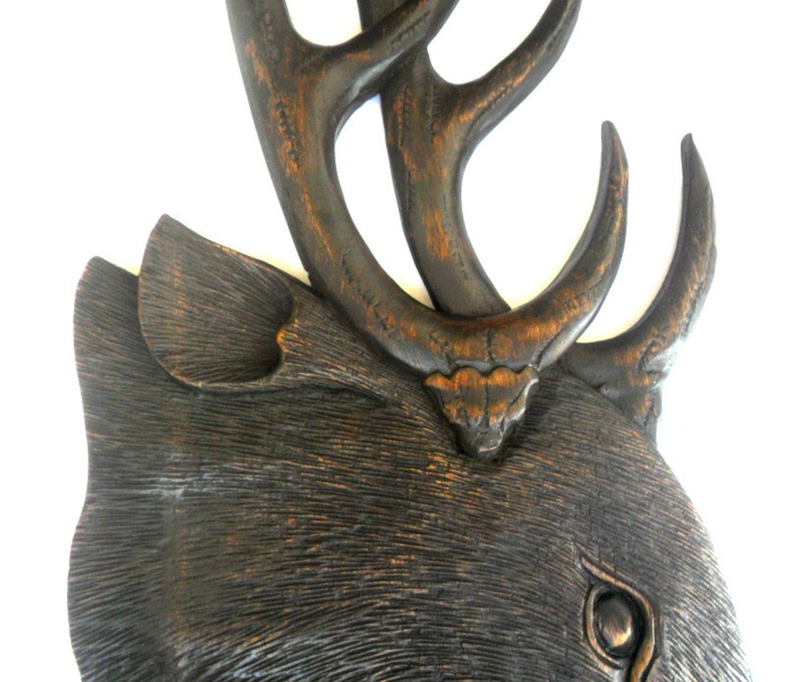Handmade Teak Wood Hand Carved Deer Head Wood Carving Wall Etsy