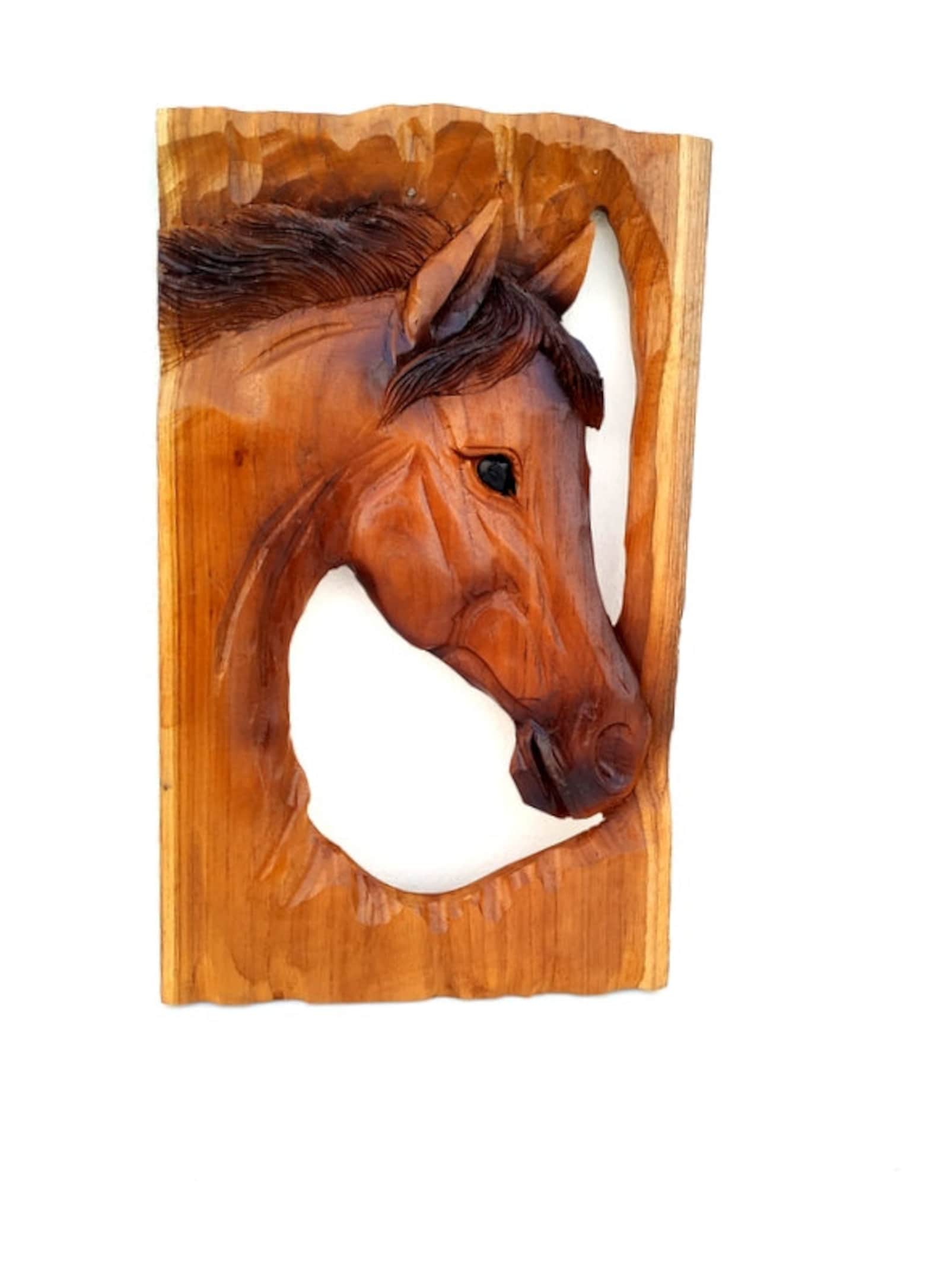 Wooden Horse Head, Horse Wood Carving, Wooden Horse, Horse Art ,wall