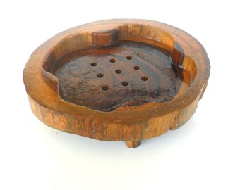 Wooden Soap Dish Rustic Driftwood Reclaimed Natural Teak wood Soap Dish Handmade Home Art Decor / Zen Art / Gift 6.5&quot; X 1.75&quot;