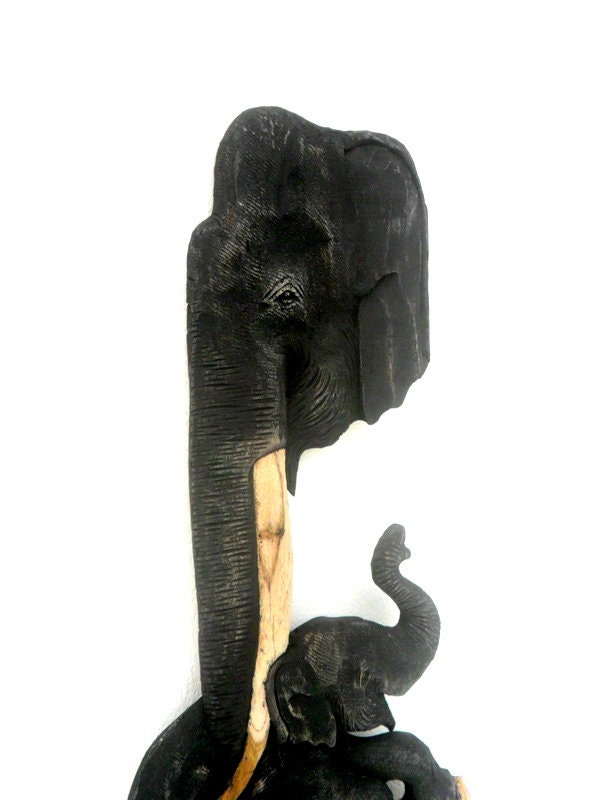Hand Carved Elephant, Wooden Elephant, Elephant Statue, Wood Carving ...