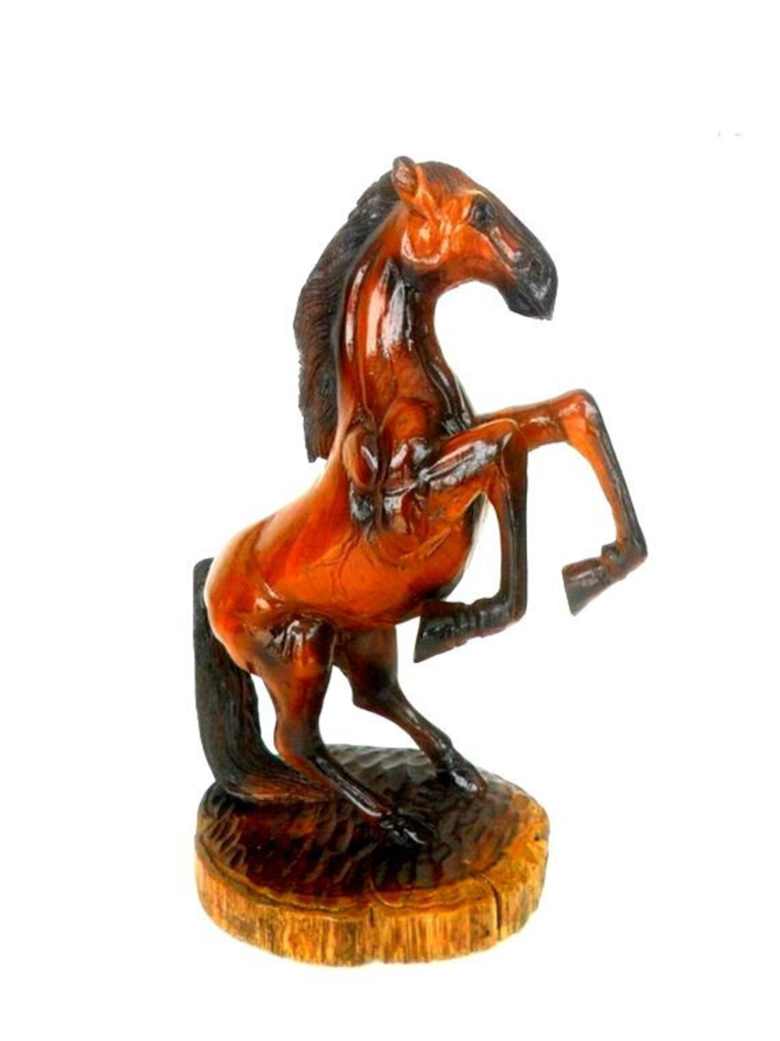 Wood Carving Horse Hand Carved Horse Natural Teak Wood Wild Etsy