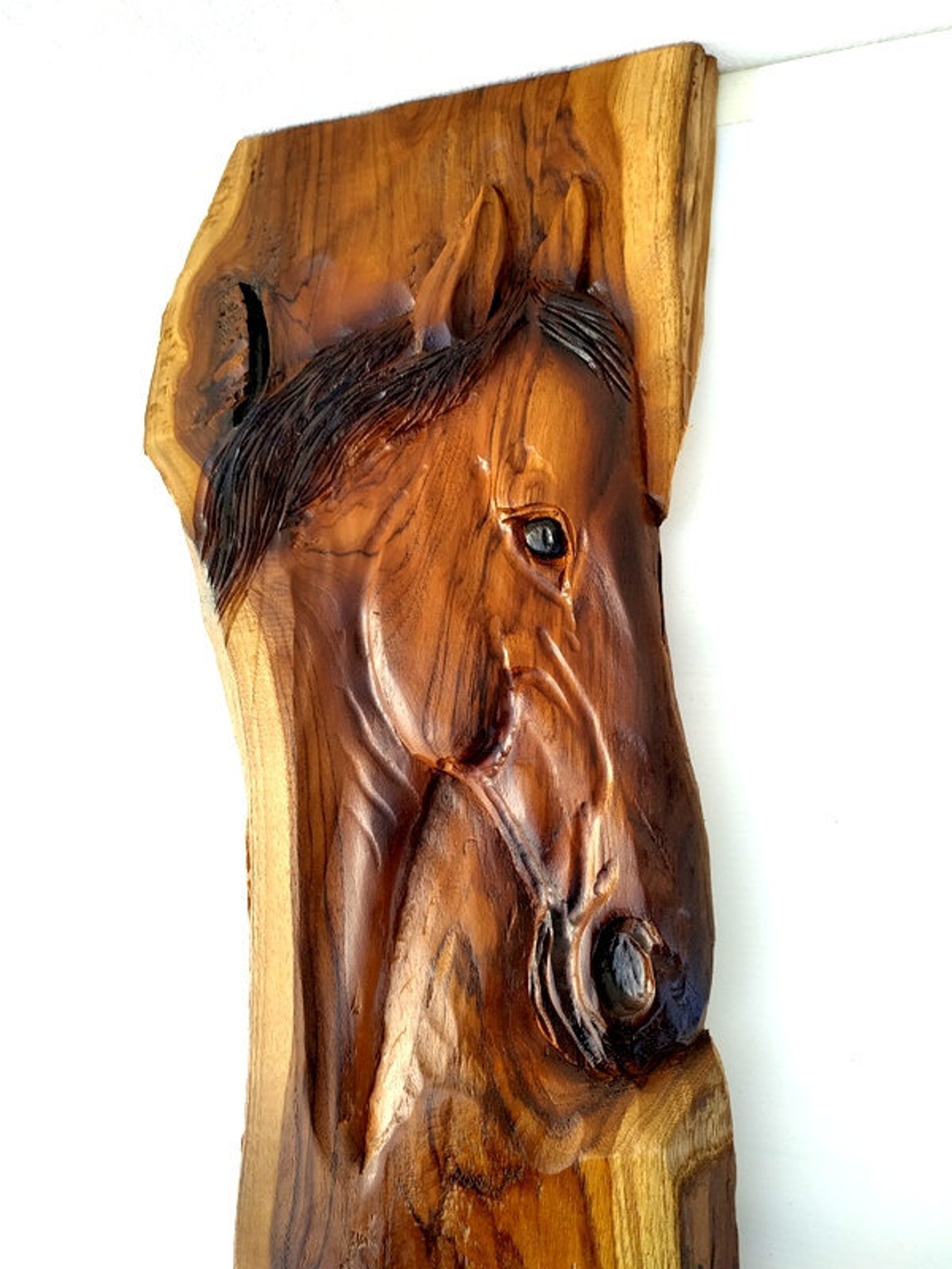 Wooden Horse Wood Carving Horse Head Wall Hanging Horse Etsy