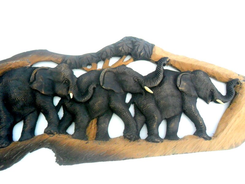 Hand Carved Elephant, Wooden Elephant, Elephant Statue, Wood Carving ...