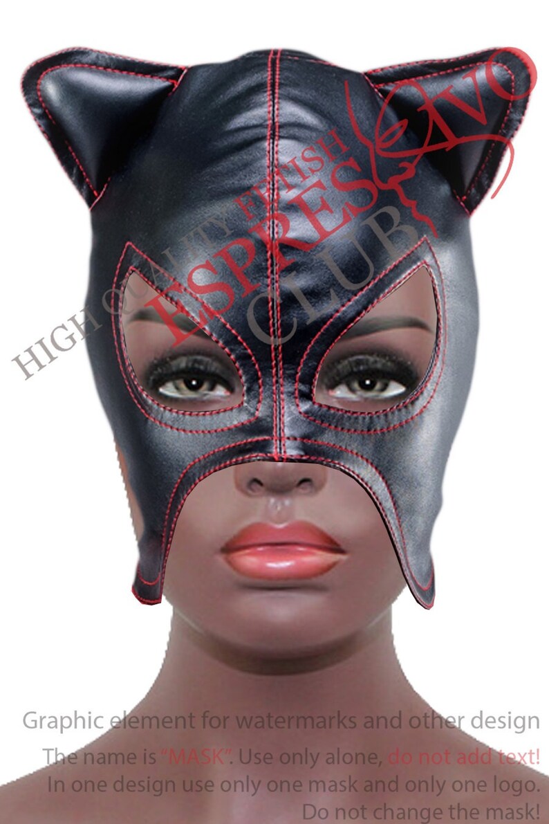 Catwoman Fetish Mask bdsm half hood Kitten PU Leather Mask | Etsy