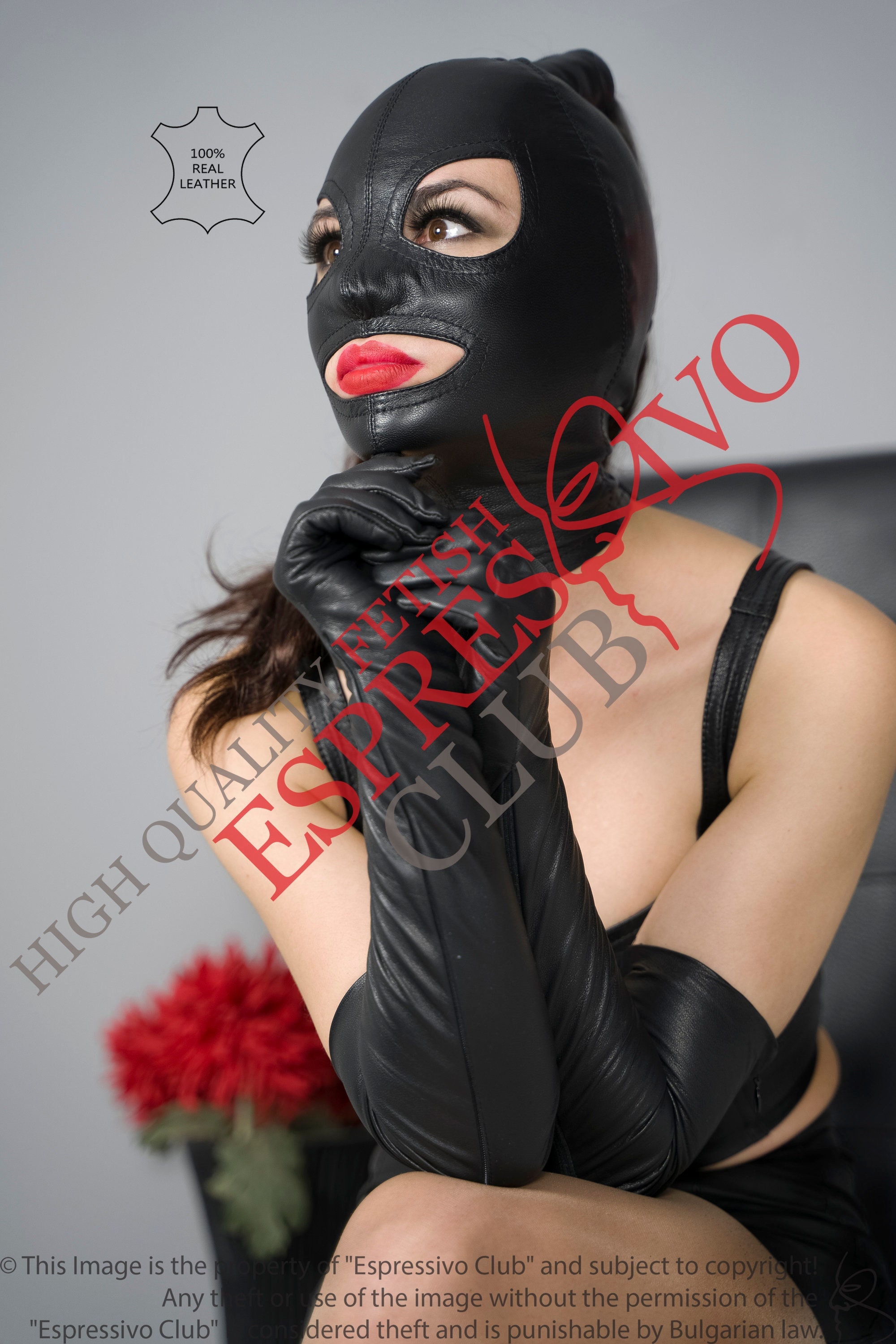 Bondage set of BDSM tight ponytail hood + leather blindfold & muffle g –  EspressivoClub