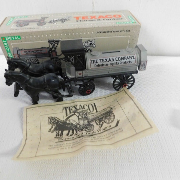 1991 Ertl Collectibles TEXACO Horse & Tanker Bank Die Cast Metal # 8