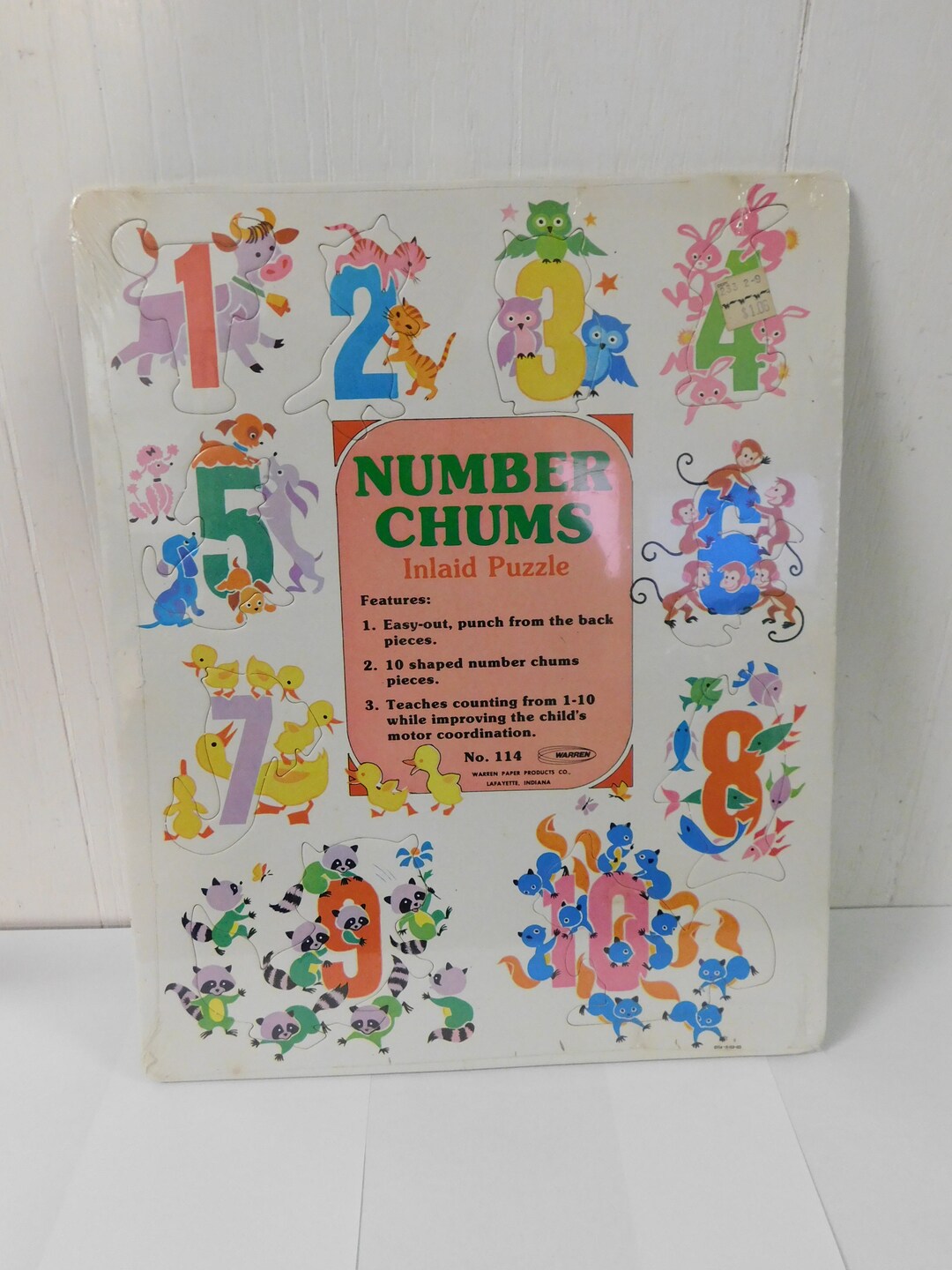 1970s Warren Paper Co Number Chums Shaped Number Puzzle NEW Sealed, No ...
