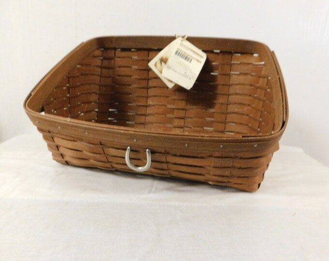 Longaberger Large Slant Style Desktop Basket Dark Brown Etsy