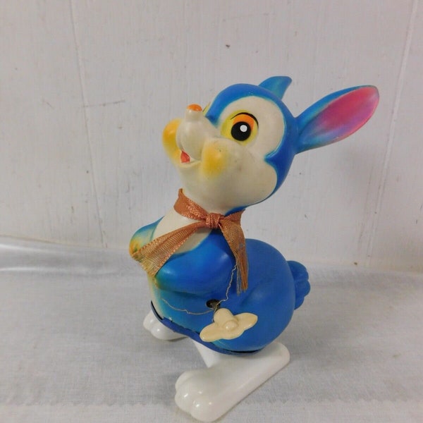 Vintage Easter 5 1/2 " Hopping Bunny Rabbit Wind Up Toy Japan