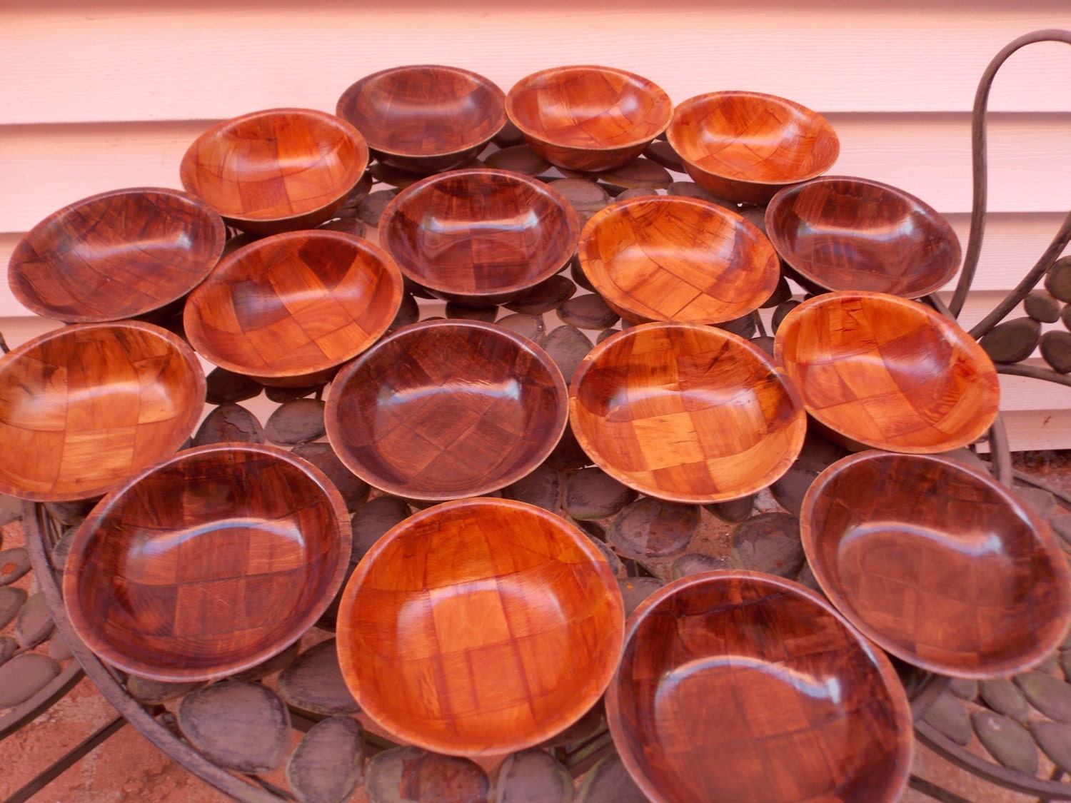 Vintage Gail Craft Large Wooden Salad Bowl Stand with Etsy