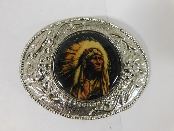 OAKKY Men's Stainless Steel Skull Ring With Indian Chief Feather Headdress