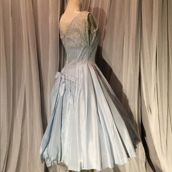 True Vintage 50s Era Blue Formal Wear Dress - image 3
