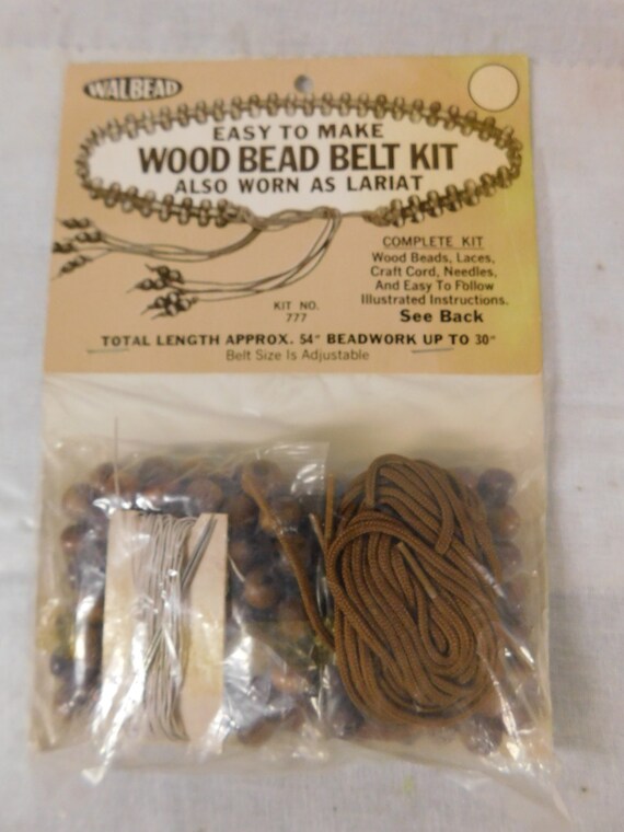 1970s Era Walbead Wood Bead Belt Kit NEW / Old St… - image 1
