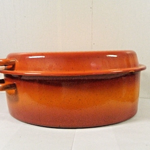 Vintage Silit Oval 8qt Oval Speckled Enamel Roaster with Lid Germany